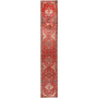 Hamadan Persian Rug 15'12" x 2'4" - Semi Antique Afshan Red, Blue Hand Knotted | front view | SKU 111169