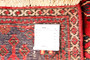 Joshaqan Persian Rug 9x5 ft - Semi Antique Medallion Diamond Lattice Madder Red, Navy Blue, White Hand Knotted | side view | SKU 111172