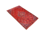 Josheghan Persian Rug 9'1" x 5'7" - Semi Antique Geometric Crimson, Navy Blue Hand Knotted | full view | SKU 111172