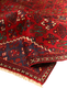 Josheghan Persian Rug 9'1" x 5'7" - Semi Antique Geometric Crimson, Navy Blue Hand Knotted | pile detail | SKU 111172