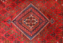Josheghan Persian Rug 9x5 ft - Semi Antique Geometric Crimson, Navy Blue Hand Knotted | back view | SKU 111172