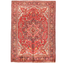 Heriz Persian Rug 11'2" x 8'4" - Semi Antique Medallion Red, Brown Hand Knotted | front view | SKU 111179