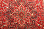 Heriz Persian Rug 11'2" x 8'4" - Semi Antique Medallion Red, Brown Hand Knotted | corner detail | SKU 111179