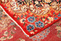 Kerman Persian Rug 13'5" x 9'7" - Semi Antique Medallion Crimson, Beige Hand Knotted | texture detail | SKU 111180