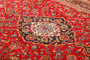 Kashan Persian Rug 9'11" x 6'7" - Semi Antique Medallion Crimson, Navy Blue Hand Knotted | back view | SKU 111182