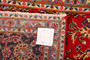 Kashan Persian Rug 9'11" x 6'7" - Semi Antique Medallion Crimson, Navy Blue Hand Knotted | detail view | SKU 111182