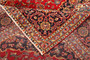 Kashan Persian Rug 9'11" x 6'7" - Semi Antique Medallion Crimson, Navy Blue Hand Knotted | corner detail | SKU 111182
