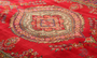 Tabriz Persian Rug 10'0" x 6'7" - Semi Antique Medallion Red, Cream Hand Knotted | pile detail | SKU 111183