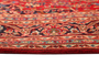 Mashad Persian Rug 9'9" x 6'7" - Semi Antique Medallion Crimson, Ultramarine Hand Knotted | corner detail | SKU 111184