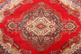 Tabriz Persian Rug 9x6 ft - Semi Antique Medallion Red, Cream Hand Knotted | texture detail | SKU 111185
