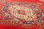 Tabriz Persian Rug 9'9" x 6'9" - Semi Antique Medallion Red, Cream Hand Knotted | back view | SKU 111185