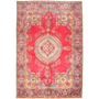 Tabriz Persian Rug 10x6 ft - Semi Antique Shah Abbasi, Medallion (Toranj) Red, Cream, Gold Hand Knotted | front view | SKU 111188