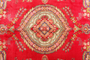 Tabriz Persian Rug 10x6 ft - Semi Antique Medallion Red, Cream Hand Knotted | back view | SKU 111188