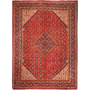 Mahal Persian Rug 13'3" x 9'10" - Semi Antique Medallion Ivory, Pink Hand Knotted | front view | SKU 111191