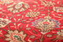 Tabriz Persian Rug 10'11" x 10'1" - Semi Antique Medallion Red, Cream Hand Knotted | texture detail | SKU 111192