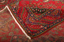 Tabriz Persian Rug 9x9 ft - Semi Antique Medallion (Toranj), Shah Abbasi Red, Cream, Dark Red Hand Knotted | corner detail | SKU 111195