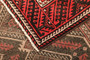 Baluch Persian Rug 6'11" x 4'1" - Semi Antique Mihrab Red, Blue Hand Knotted | pile detail | SKU 111199