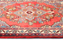 Arak Persian Rug 2'9" x 2'1" - Semi Antique Medallion Crimson, Red Hand Knotted | side view | SKU 111203