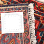 Arak Persian Rug 2x1 ft - Semi Antique Medallion Toranj, Herati Mahi Cream, Crimson, Navy Blue Hand Knotted | full view | SKU 111204