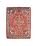 Arak Persian Rug 2x2 ft - Semi Antique Medallion (Toranj), Herati (Mahi) Madder Red, Cream, Navy Blue Hand Knotted | pile detail | SKU 111205