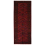 Lori Persian Rug 9'10" x 3'8" - Semi Antique Geometric Red, Brown Hand Knotted | front view | SKU 111208