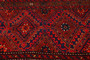 Lori Persian Rug 9x3 ft - Semi Antique Geometric Red, Brown Hand Knotted | detail view | SKU 111208