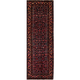 Hamadan Persian Rug 9'11" x 3'3" - Semi Antique Afshan Red, Blue Hand Knotted | front view | SKU 111214