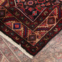 Hamadan Persian Rug 9x3 ft - Semi Antique Afshan Red, Blue Hand Knotted | corner detail | SKU 111214