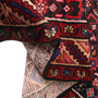 Hamadan Persian Rug 9x3 ft - Semi Antique Afshan Red, Blue Hand Knotted | detail view | SKU 111214