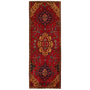 Tabriz Persian Rug 7x2 ft - Semi Antique Medallion Red, Cream Hand Knotted | front view | SKU 111215