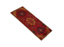 Tabriz Persian Rug 7x2 ft - Semi Antique Medallion (Toranj), Vase Red, Orange, Navy Blue Hand Knotted | detail view | SKU 111215