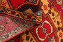Tabriz Persian Rug 7x2 ft - Semi Antique Medallion (Toranj), Vase Red, Orange, Navy Blue Hand Knotted | corner detail | SKU 111215