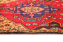Tabriz Persian Rug 7x2 ft - Semi Antique Medallion (Toranj), Vase Red, Orange, Navy Blue Hand Knotted | side view | SKU 111215