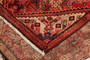 Hamadan Persian Rug 11x2 ft - Semi Antique Afshan Red, Blue Hand Knotted | pile detail | SKU 111216