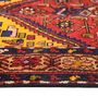 Hamadan Persian Rug 10x3 ft - Semi Antique Herati (Mahi), Geometric Dark Red, Burnt Orange, Navy Blue Hand Knotted | side view | SKU 111217