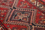Hamadan Persian Rug 10'7" x 3'8" - Semi Antique Afshan Red, Blue Hand Knotted | detail view | SKU 111219
