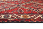 Hamadan Persian Rug 10'7" x 3'8" - Semi Antique Afshan Red, Blue Hand Knotted | back view | SKU 111219