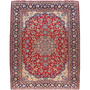Najafabad Persian Rug 13'1" x 9'10" - Semi Antique Medallion Red, Beige Hand Knotted | front view | SKU 111220