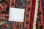 Mashhad Persian Rug 12x9 ft - Semi Antique Eslimi Medallion Madder Red Navy Blue Cream Hand Knotted | pile detail | SKU 111221
