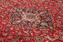 Mashad Persian Rug 12'12" x 9'10" - Semi Antique Medallion Crimson, Ultramarine Hand Knotted | detail view | SKU 111221