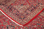 Mashad Persian Rug 12'11" x 9'10" - Semi Antique Medallion Crimson, Ultramarine Hand Knotted | corner detail | SKU 111222