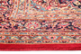 Mashad Persian Rug 12x9 ft - Semi Antique Medallion Crimson, Ultramarine Hand Knotted | full view | SKU 111222