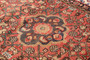 Hamadan Persian Rug 9x3 ft - Semi Antique Afshan Red, Blue Hand Knotted | full view | SKU 111225