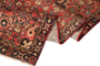 Hamadan Persian Rug 9'8" x 3'3" - Semi Antique Afshan Red, Blue Hand Knotted | texture detail | SKU 111225