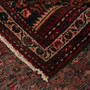 Hamadan Persian Rug 8x3 ft - Semi Antique Afshan Red, Blue Hand Knotted | corner detail | SKU 111226