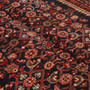 Hamadan Persian Rug 8'10" x 3'9" - Semi Antique Afshan Red, Blue Hand Knotted | back view | SKU 111226