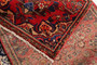 Lilihan Persian Rug 12'6" x 2'9" - Semi Antique Geometric Red, Navy Blue Hand Knotted | pile detail | SKU 111227