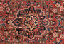 Hamadan Persian Rug 13'3" x 2'4" - Semi Antique Afshan Red, Blue Hand Knotted | back view | SKU 111228