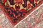 Hamadan Persian Rug 13'3" x 2'4" - Semi Antique Afshan Red, Blue Hand Knotted | texture detail | SKU 111228