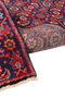 Mahal Persian Rug 9x2 ft - Semi Antique Herati (Mahi) Burgundy, Navy Blue, Madder Red Hand Knotted | back view | SKU 111231
